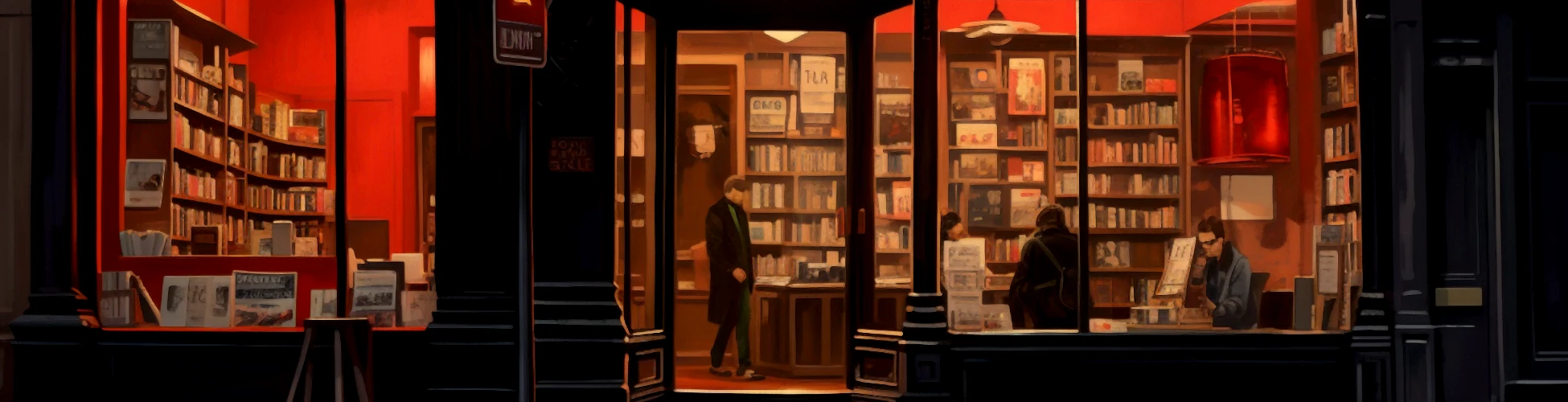 Immagine artistica di un negozio di libri